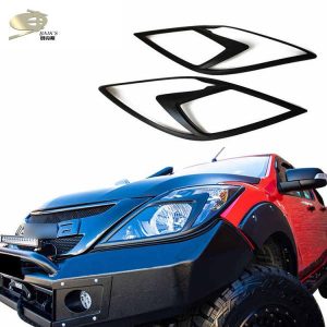 ABS Plastic Chrome Car Headlight Cover With LED Matte black