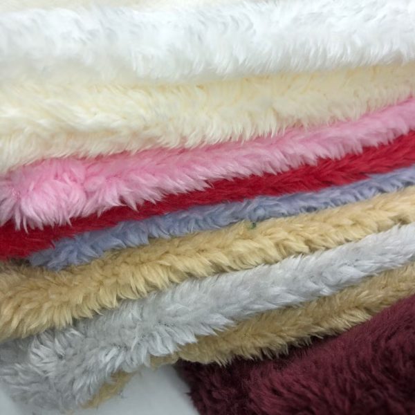 Premium Solid Knitted Polyester Sherpa Fur Fabric